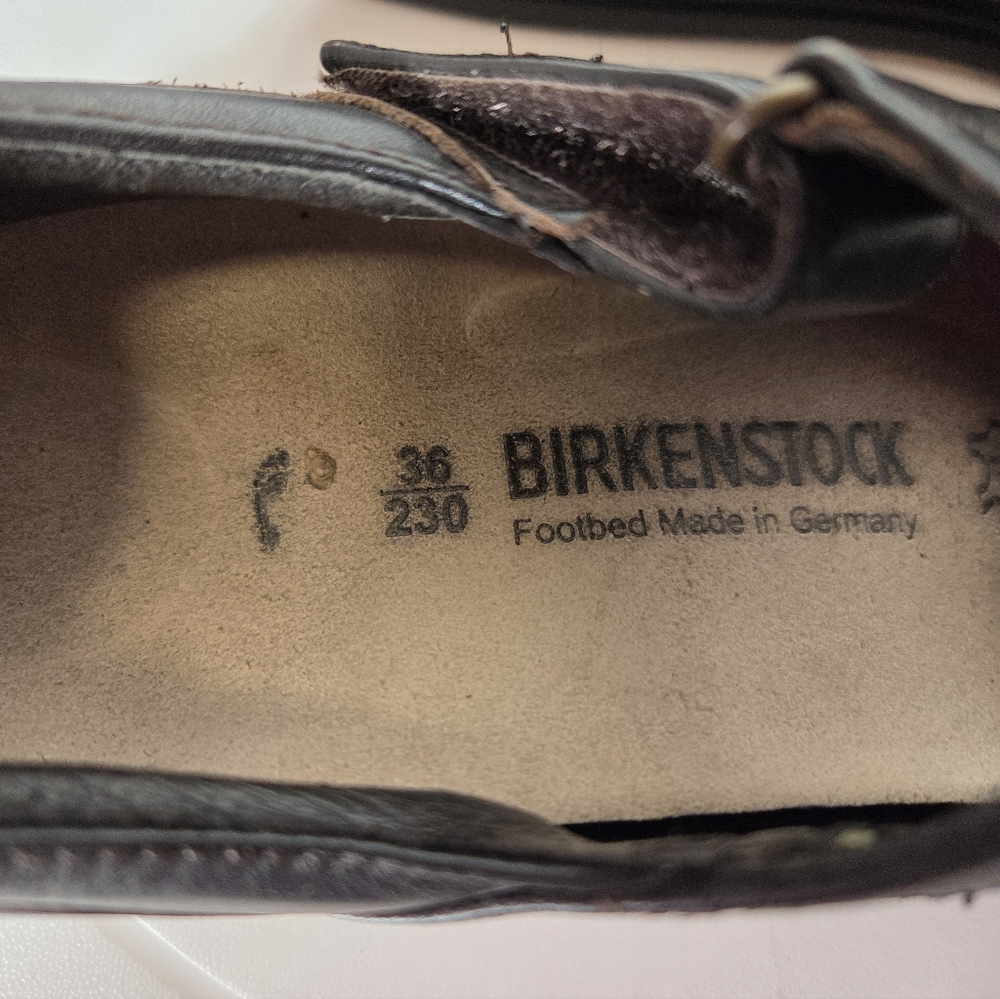 Birkenstock Women's Black Leather Mary Jane Shoes Size 36 Or 5-5.5 - Picture 6 of 9